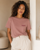 T-Shirt Χαρά — Κεραμιδί με Μπορντό Λογότυπο