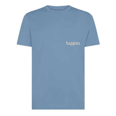 T-Shirt Χαρά — Μπλε με Μπεζ Λογότυπο