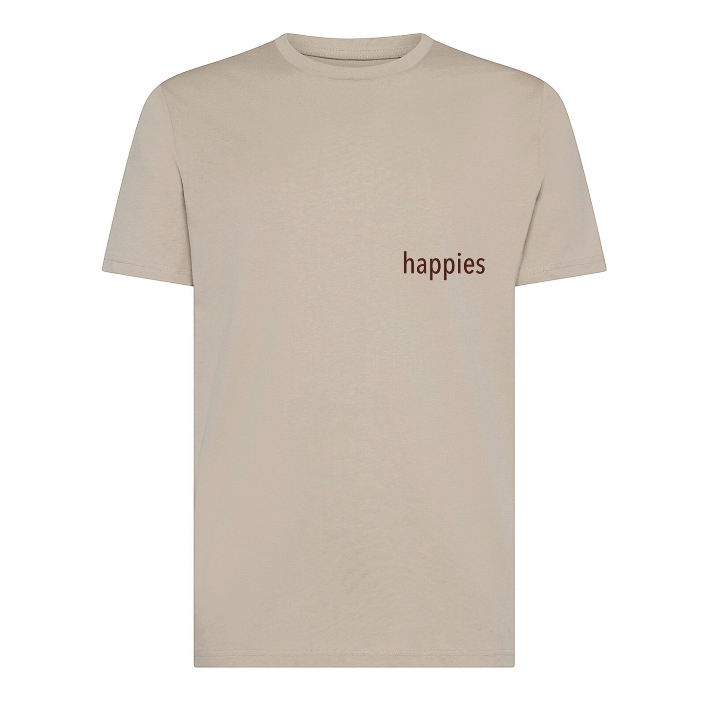 T-Shirt Χαρά — Μπεζ με Καφέ Λογότυπο