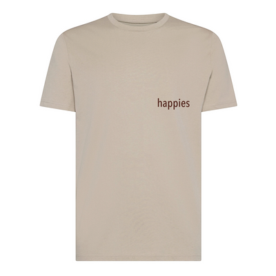 T-Shirt Χαρά — Μπεζ με Καφέ Λογότυπο