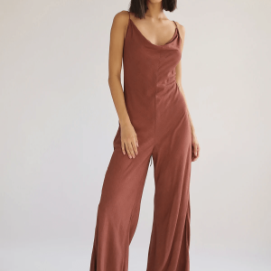 Aya Bias Maxi Jumpsuit - Red Ochre