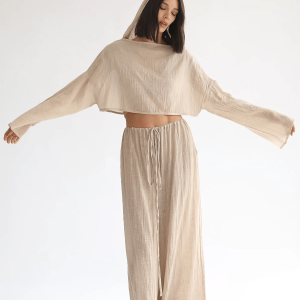 Mia Cropped Sweater - Gray