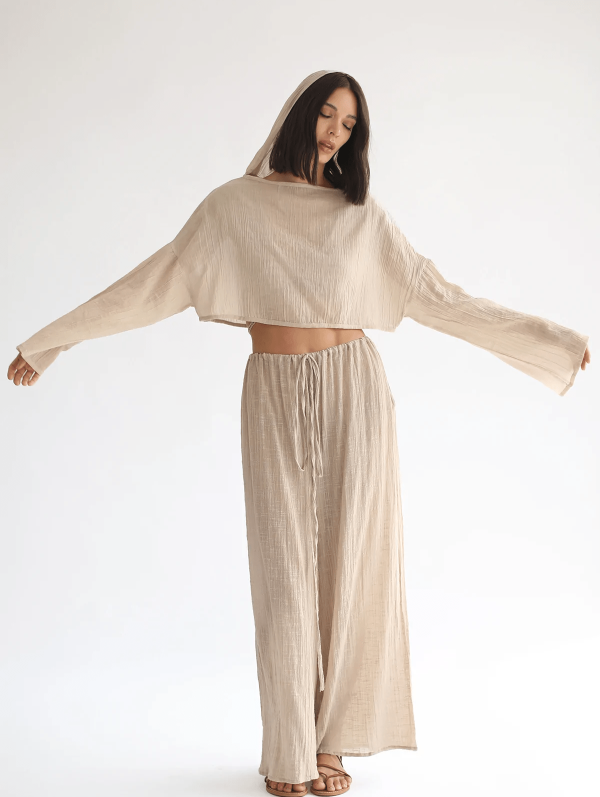 Mia Cropped Sweater - Gray