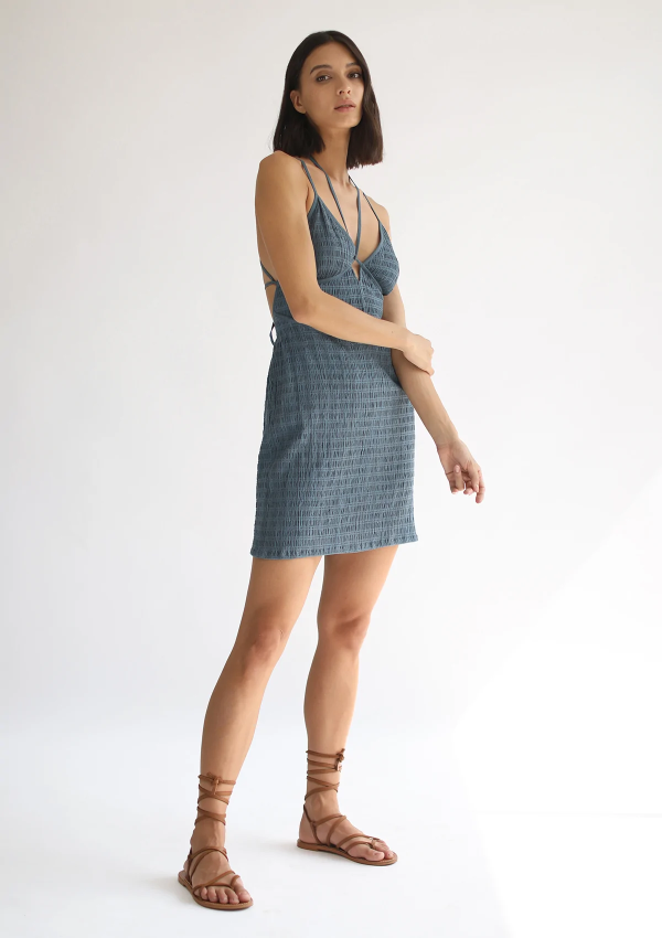 Gaia Mini Dress - Aegean Blue