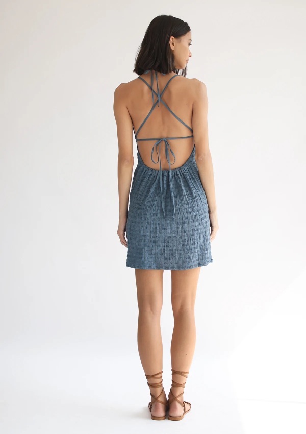 Gaia Mini Dress - Aegean Blue