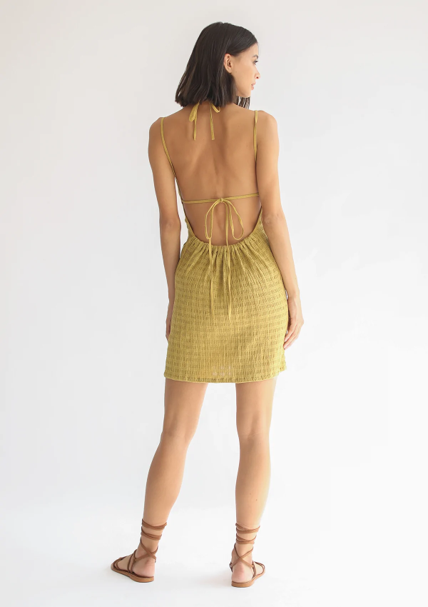 Gaia Mini Dress - Olive Oil