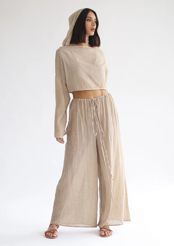 Mia Cropped Sweater - Gray