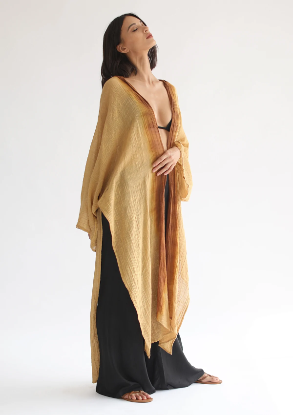 Rhea Hooded Cape - Sahara Sun/inca Gold Ombre