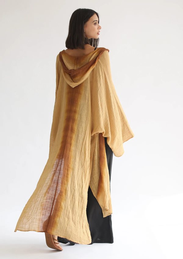 Rhea Hooded Cape - Sahara Sun/inca Gold Ombre